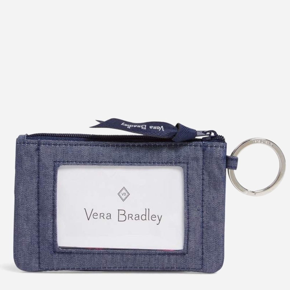 Vera Bradley Denim Navy Style Zip ID Case NWT